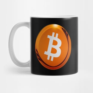 Bitcoin Button - Chrome Mug